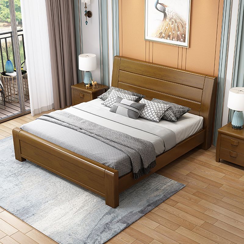 Traditional Pine Wood with Headboard Rectangular Panel Standard Bed