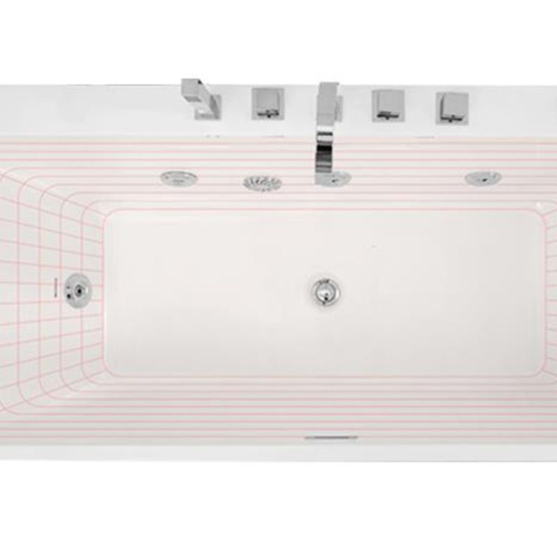 Modern Rectangle Acrylic Embedded Bathtub with Massage Device