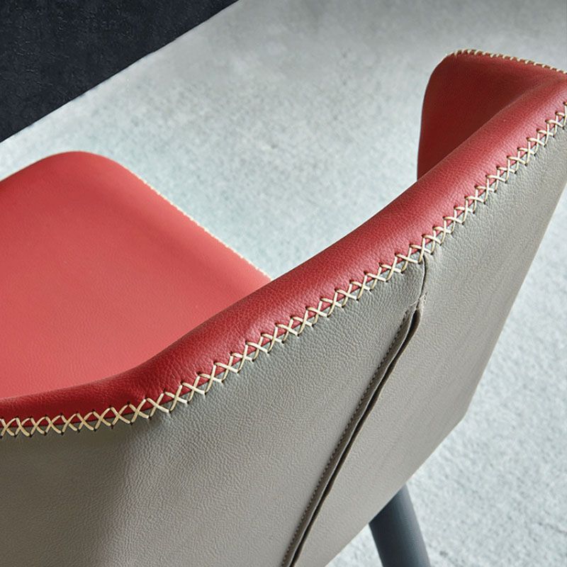 Industrial Design Wingback Armless Chairs Faux Leather Dining Chairs