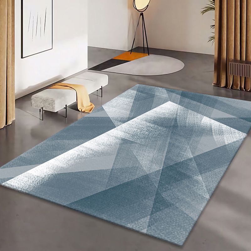 Grey Modern Rug Polyester Pattern Rug Stain Resistant Rug for Living Room
