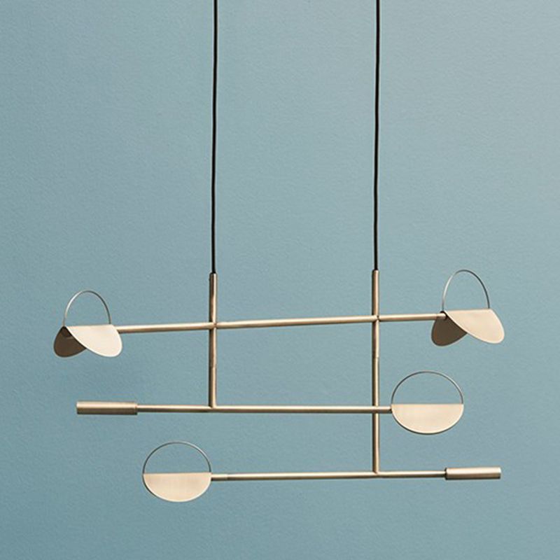 Modern 4-Light Kitchen Island Lighting Golden/Black Island Pendant Lighting