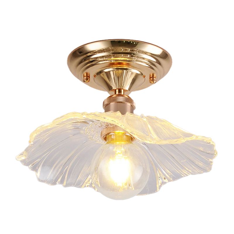 Nordic Style Ceiling Light Circle Shape Ceiling Lamp with Glass Shade for Bedroom
