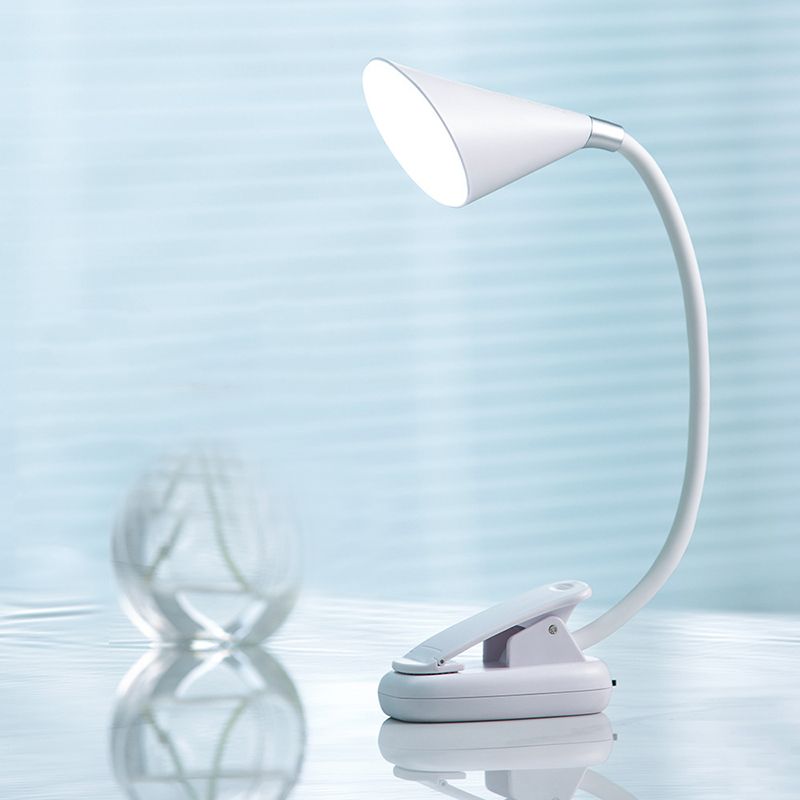 Coup de table à pinces conique Macaron Plastique Couple de chambre LED LECTURE LED avec un bras flexible