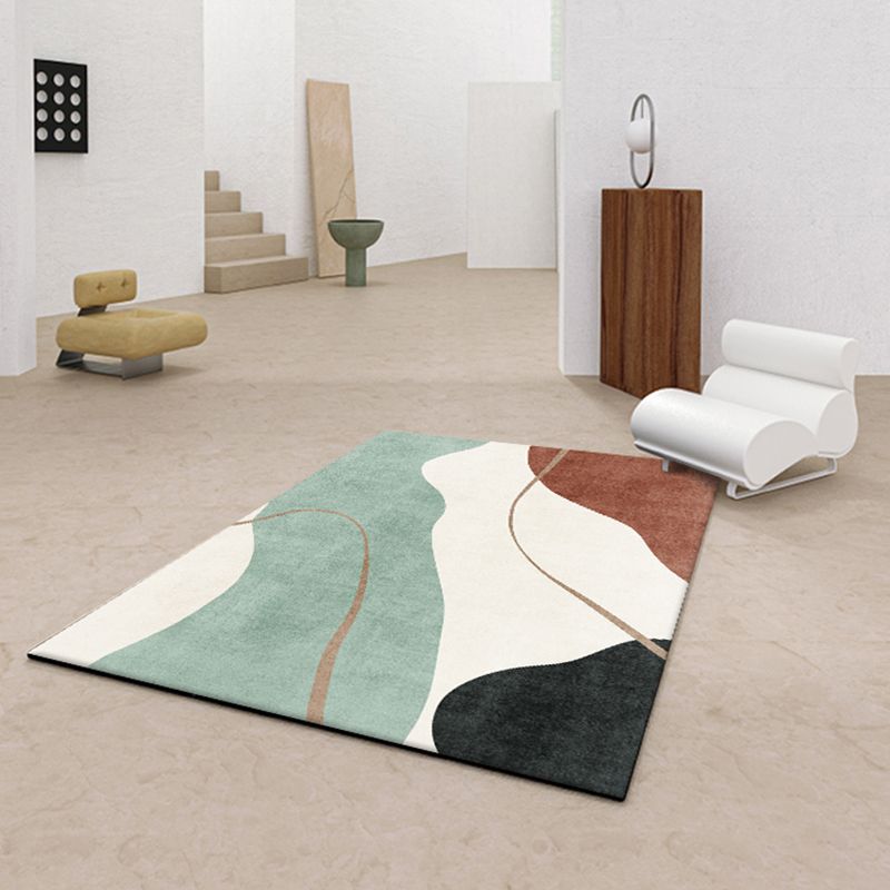 Light Green Modern Rug Blending Color Piece Rug Non-Slip Backing Rug for Living Room