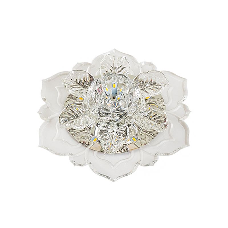 Gestaffelte Blüte Klarglas Decke bündig montiert modernistisch LED Flushmount Beleuchtung für Korridor