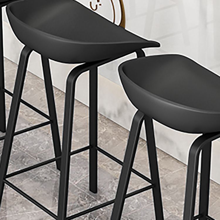Modern Backrest Counter Stool Iron Bar Stool with Acrylic Seat and Pedal for Milk Tea Shop