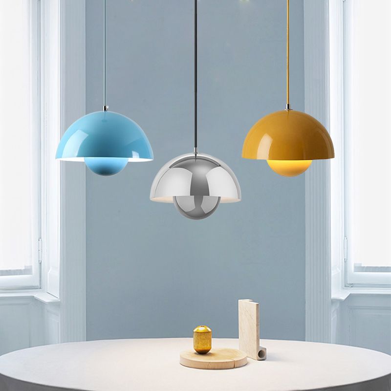 Domed Hanging Pendant Light Minimalist Metal Hanging Light Fixture