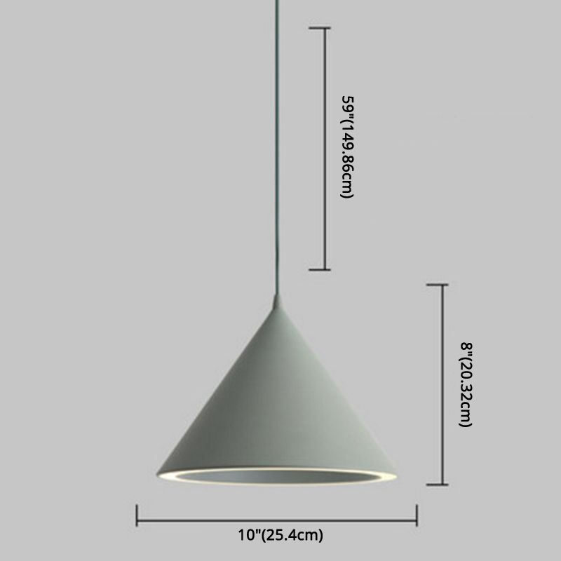 Conical Pendant Lighting Fixture Minimalist Style LED Metal Hanging Ceiling Light