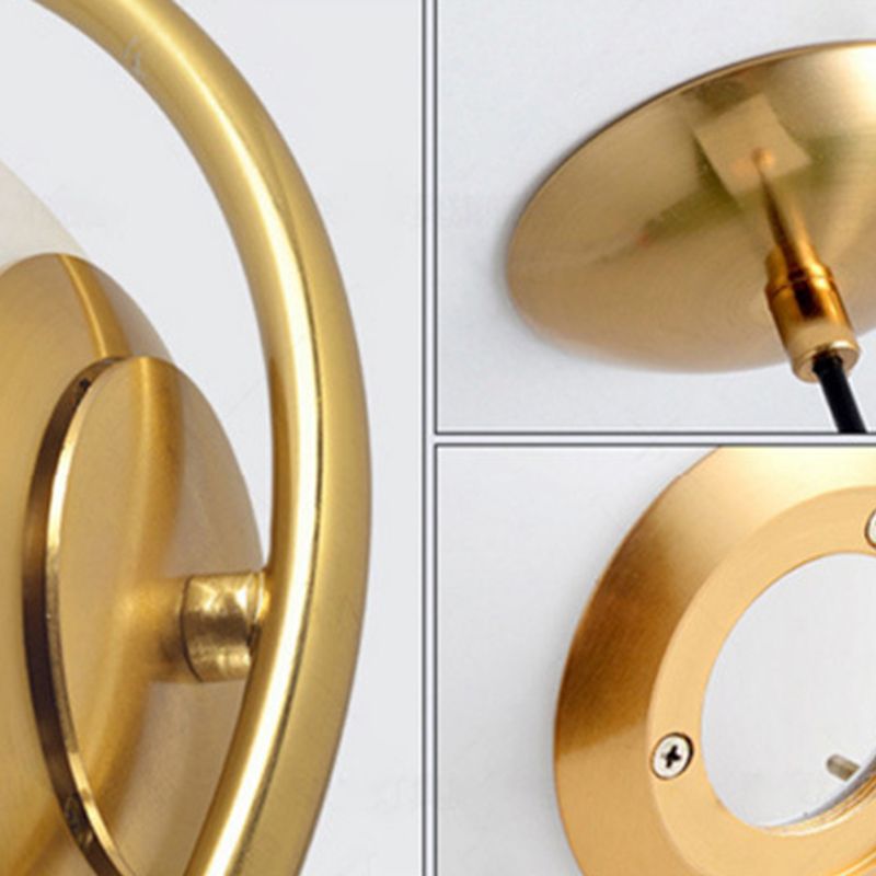 Anello metallico a pendente a sospensione a sospensione a sospensione Bianco di illuminazione a tonalità in vetro bianco con filo regolabile da 47 "