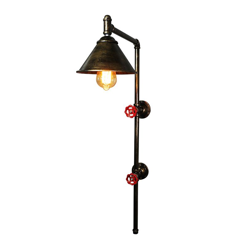 1 Lampada montata a parete di cono leggero in stile industriale in metallo sconce