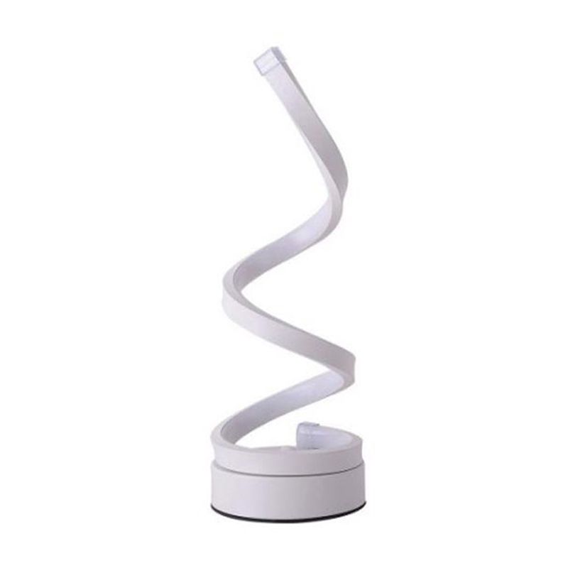 LED moderniste Light Light White Spiral Task éclairage avec une teinte acrylique en lumière blanche / chaude