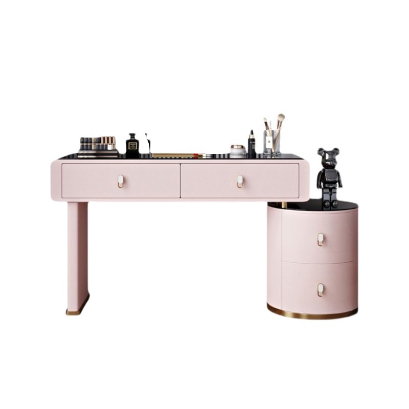 Light Glass Top Makeup Vanity Desk Storage Box Makeup Vanity Set