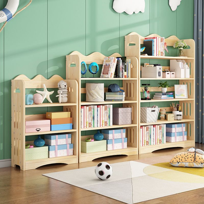 Open Back Standard Bookshelf Wooden Contemporary Bookcase with Shelves