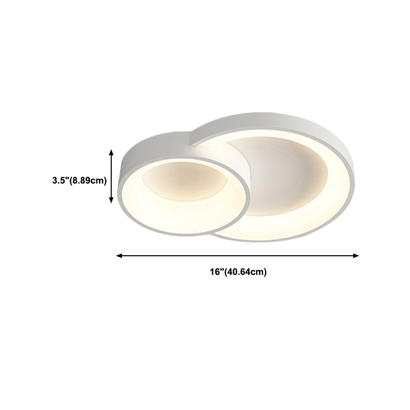 Modern Metal Flush Mount Circle Shape LED Ceiling Light with Acrylic Shade for Living Room