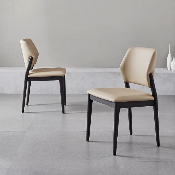 Industrial Upholstered Armless Chair Home Open Back Dining Chair