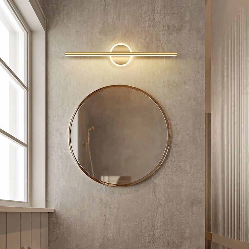 Metal Linear Vanity Wall Sconce Modern Style 1 Light Vanity Lighting Fixtures in Gold