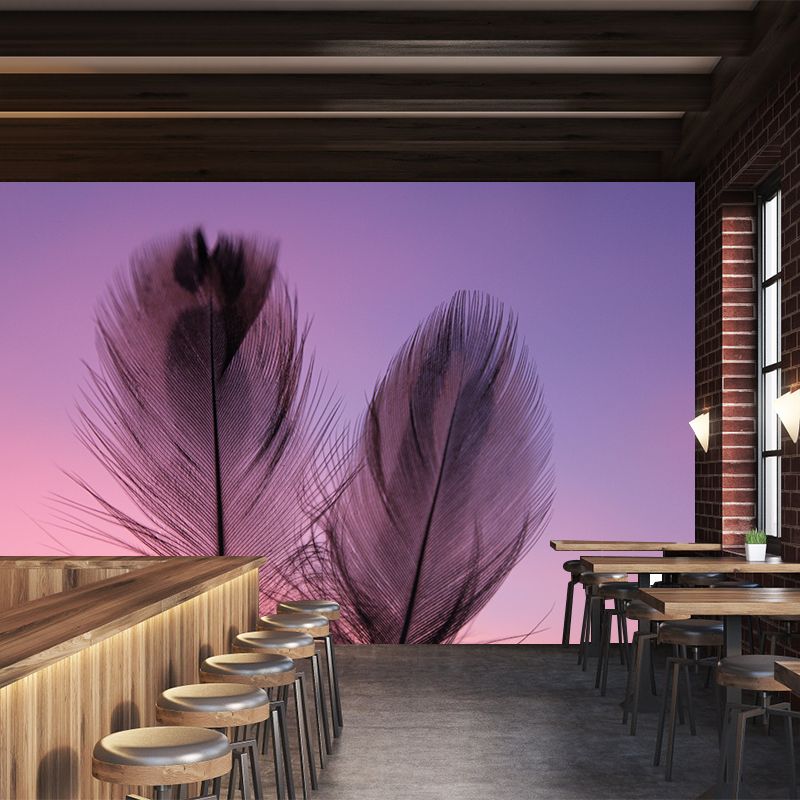 Contemporary Cute Feather Mural Wallpaper Wall Covering for Living Room Bedroom