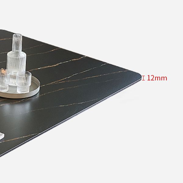 Mesa de comedor de rectángulo industrial de metal mesa de piedra sinterizada para comedor