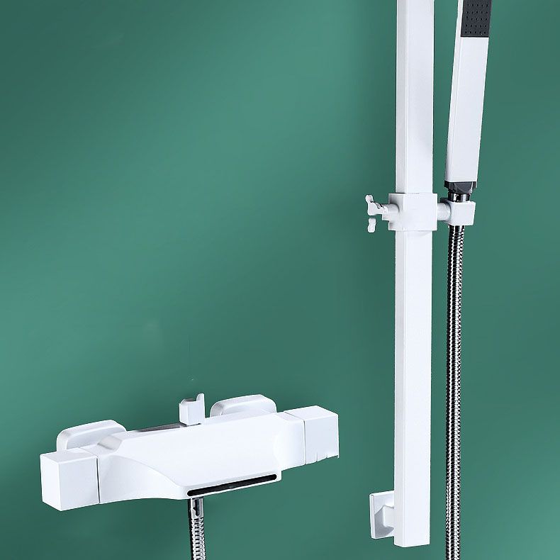 Contemporary Wall Mounted Metal Tub Filler Double Handles Waterfall Tub Faucet Trim