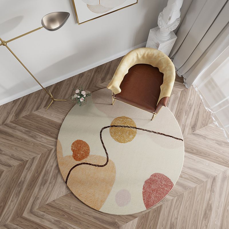 Tapis de couleur de contraste de tapis moderne beige tapis de support sans glissement pour décoration intérieure