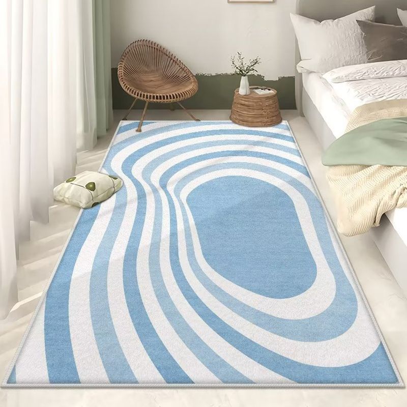 Yellow Striped Carpet Nordic Polyester Carpet Washable Carpet for Home Decor