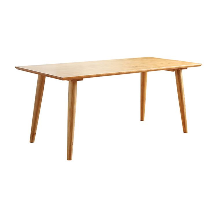 Solid Wood Dining Table Modern Brown Dining Table with 4 Legs