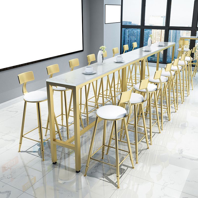 Glam Pub Table Set 1/2/4 Pieces Faux Marble Bar table with Backless Stools