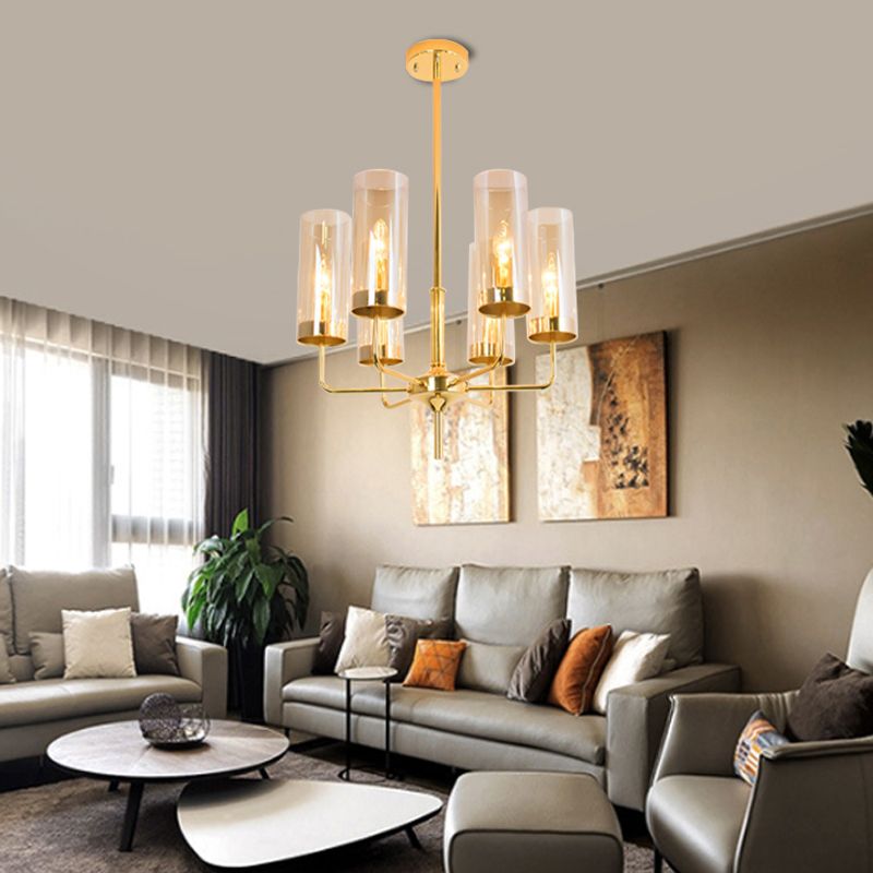 Traditional 6 Lights Golden Chandelier for Livinig Room