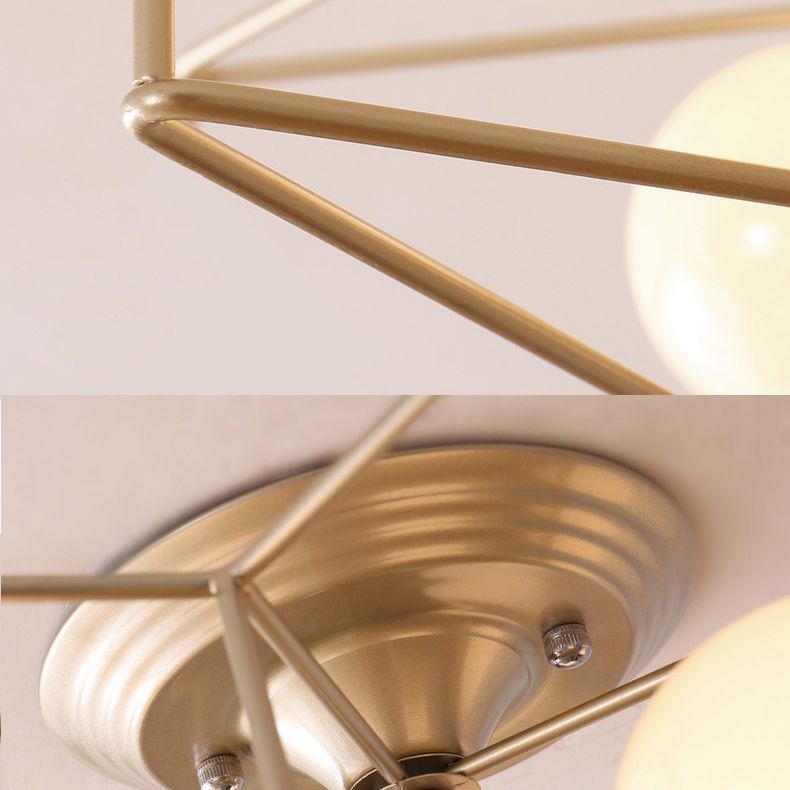 5-leichte Deckenbehandlung Schmiedeeisen Industrial Semi Flush Mount für Cafésgeschäft