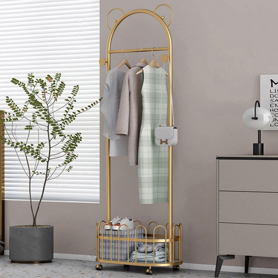 Contemporary Plain Coat Rack Coat Hooks Metal Coat Rack with Storage