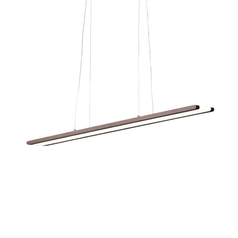 Schlankes Rechteck nach unten Licht einfaches metallisches LED -Büro hängende Deckenlampe in Kaffee, warm/weiß/natürliches Licht