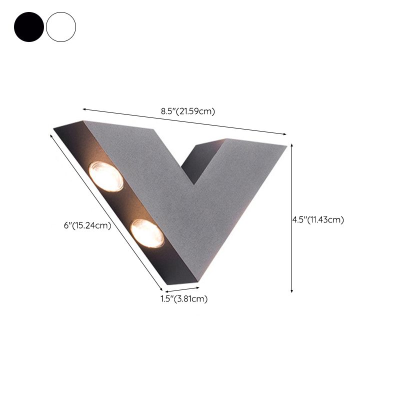 Geometric LED Wall Mount Black / White Metal Contemporary Wall Light
