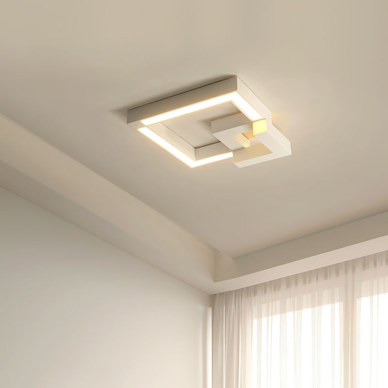 Luminaire de plafond encastré carré contemporain en métal pour salon