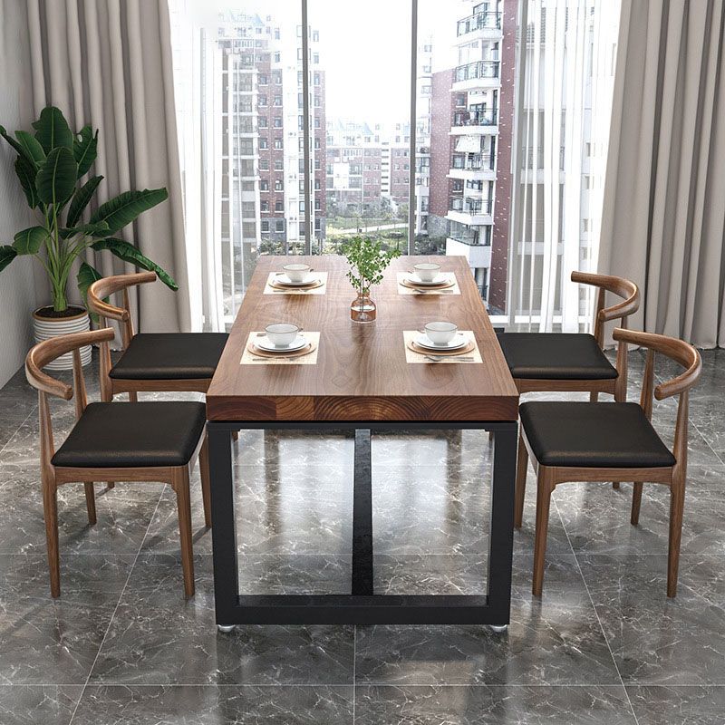 Industrial Pine Wood Top Dining Table Set 1/2/5 Pieces Dinette Set for Kitchen