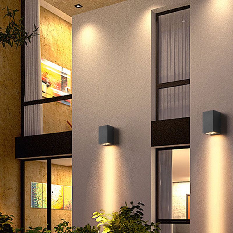 Moderne Metall 2-Licht-Wandhalterung Lampe schwarze Wandleuchten für Balkon