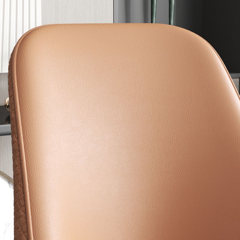 Industrial Style Side Chair Leather Side Dining Chair with Metal Base