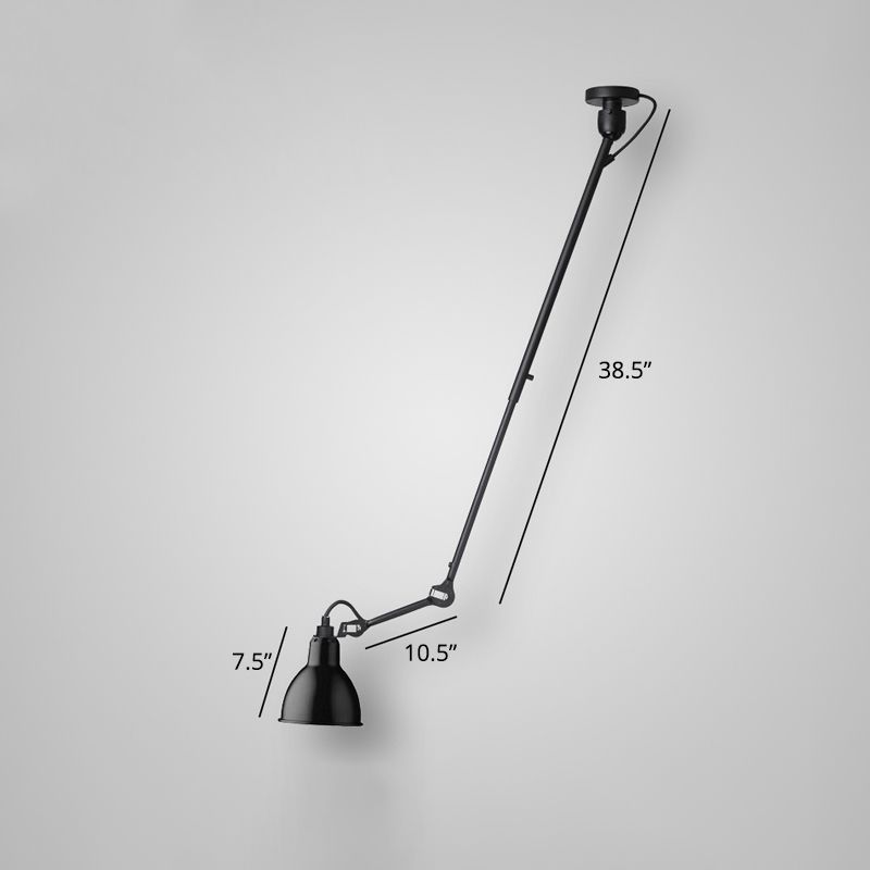 1 illuminazione da parete da parete ombreggiata a testa in stile Light Loft Wall All Wall Ams with Regolable ARM