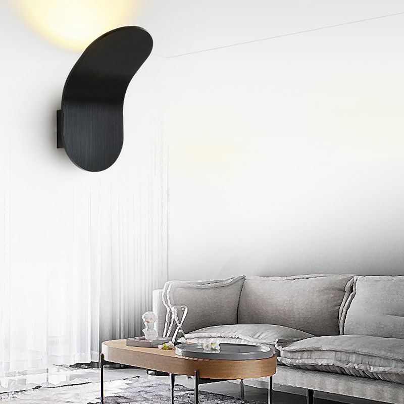 Contemporary Matte Black Wall Mounted Sconce Unique Metal 1 Light Wall Light
