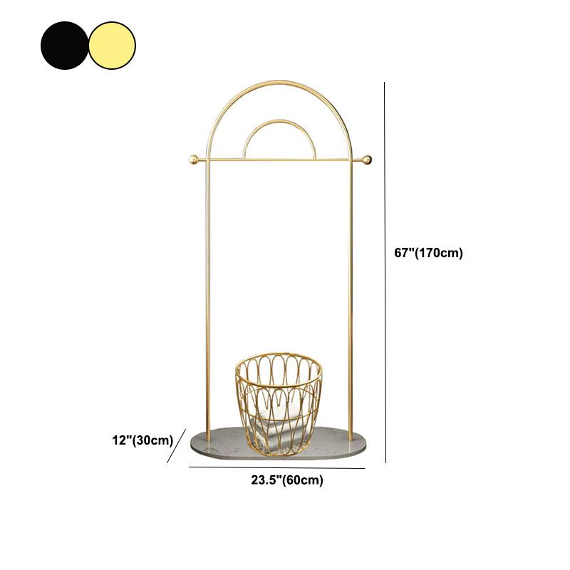 Hall Tree with Hooks and Basket Gorgeous Metal Hall Stand in Gold