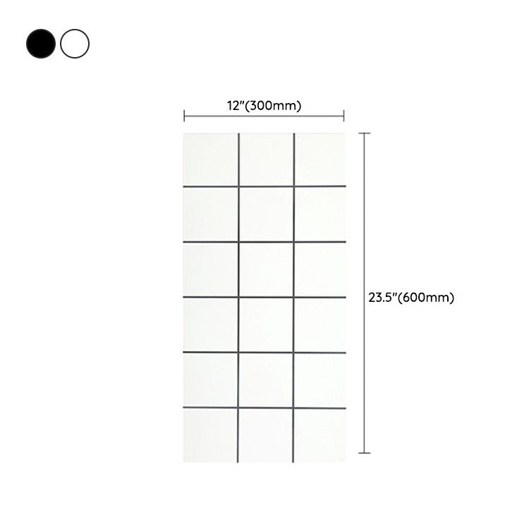 12" x 24"White Subway Tile Mixed Material Rectangular Kitchen and Bathroom Wall Tile