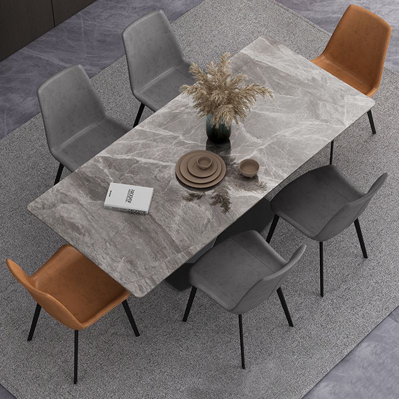 Contemporary 1/4/5/7 Pieces Dining Set Gray Sintered Stone Dining Table for Home Use