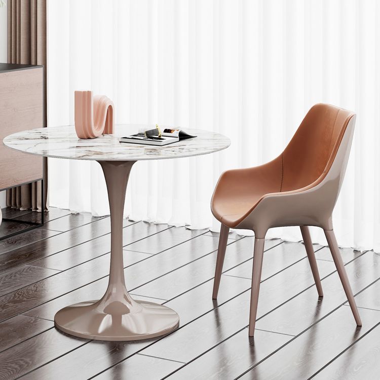 Round Dining Set with Solid Back Chairs 1/2/3 Pcs Stone Top Dinette Set for Kitchen