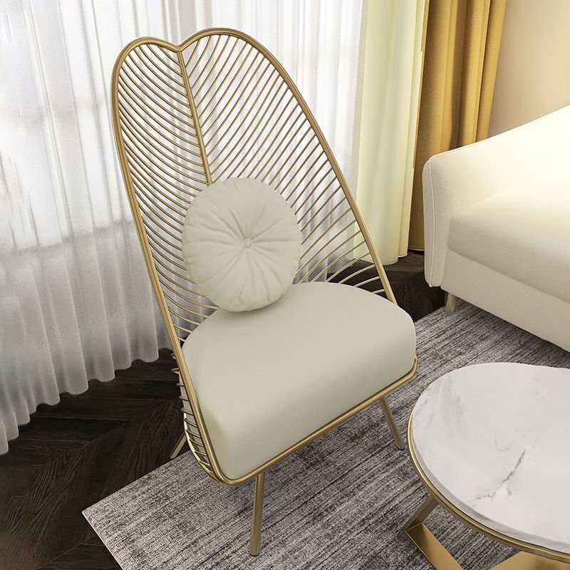 Arms Included Egg Chair Living Room Chair with Gold Tone Legs