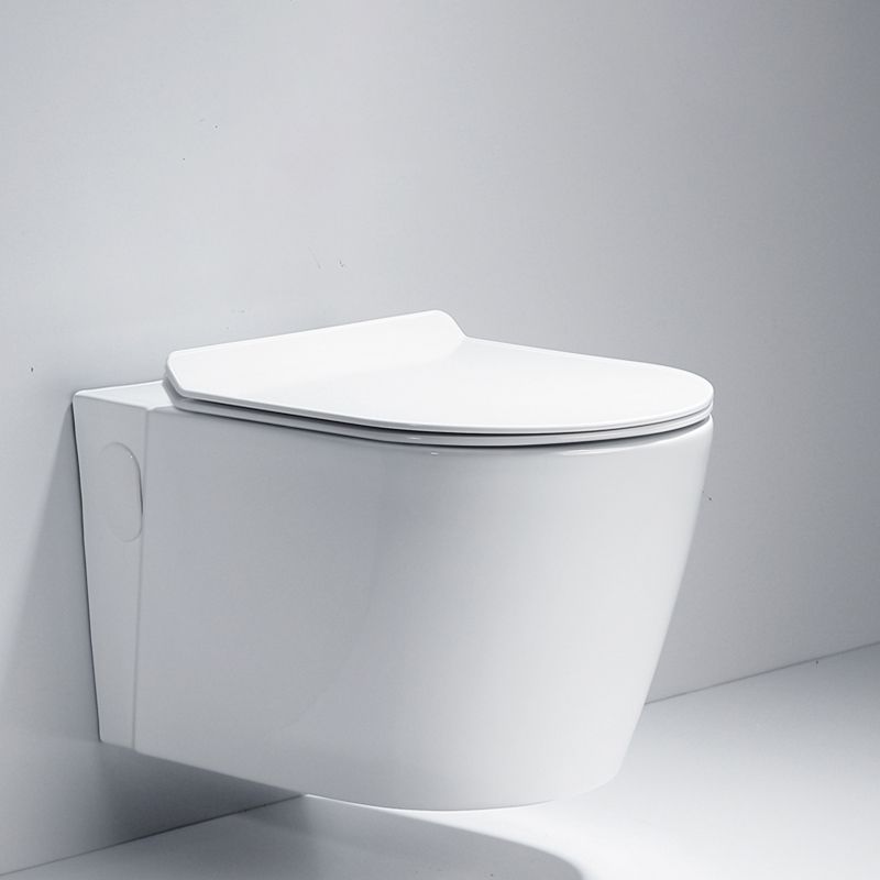 Modern White Siphon Jet Flush Toilet One-Piece Wall-mount Toilet for Bathroom