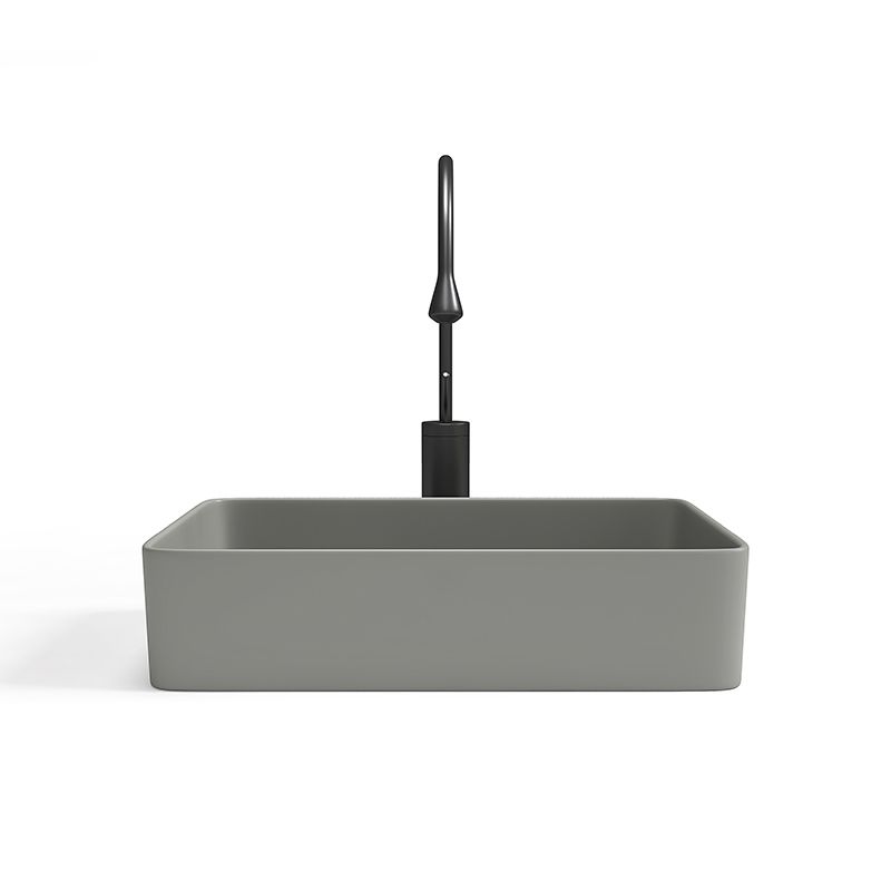 Contemporary Bathroom Sink Porcelain Rectangular Vessel Bathroom Sink