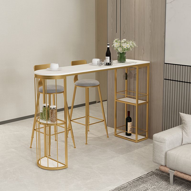 Glam Oval Bar Table and Stools 1/2/3 Pieces Bar Pub Table Set