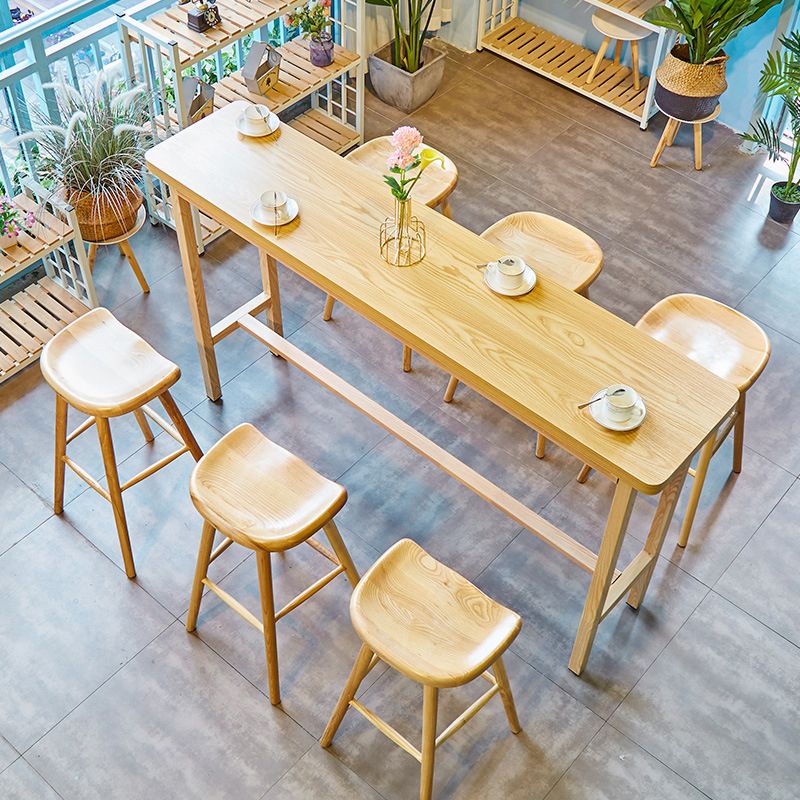 Modern Bar Stool Ash Solid Wood Counter Stool for Dining Room