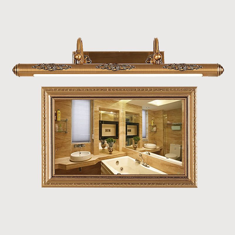 Gold LED Vanity Light Modern Simple Mirror Front Light with Acrylic Shade for Bathroom