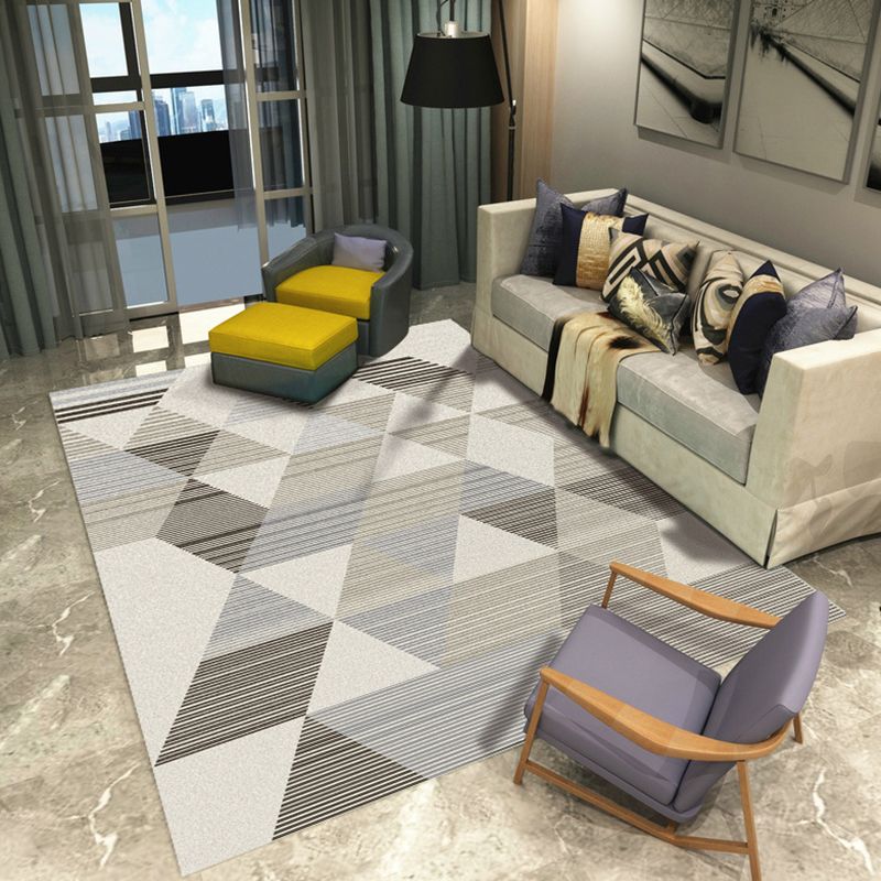 Individuality Graphic Pattern Area Rug Multicolored Modern Trendy Rug Polyester Anti-Slip Backing Carpet for Living Room
