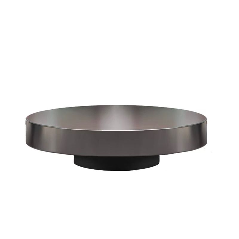 Modern Style Tempered Glass Table Top Stainless Steel Base Round Coffee Table
